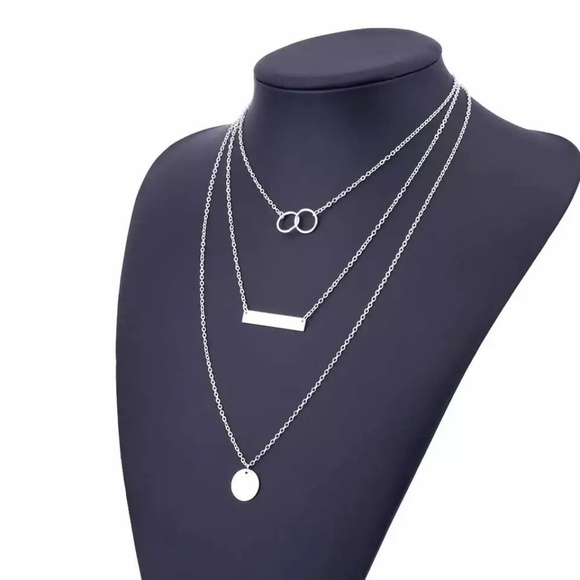 5 for $25 Three Layer Bar Medallion Necklace - Picture 5 of 6